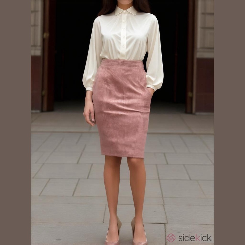 Chia Pink Suede Mini Skirt High Waist Size 26